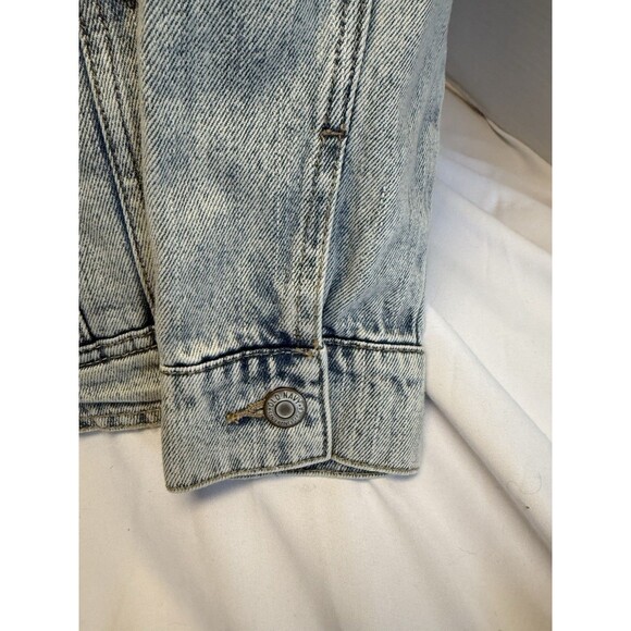 Old Navy Womens Denim Jacket Petite SM Sherpa Lining Flap Pockets Western - Picture 9 of 14